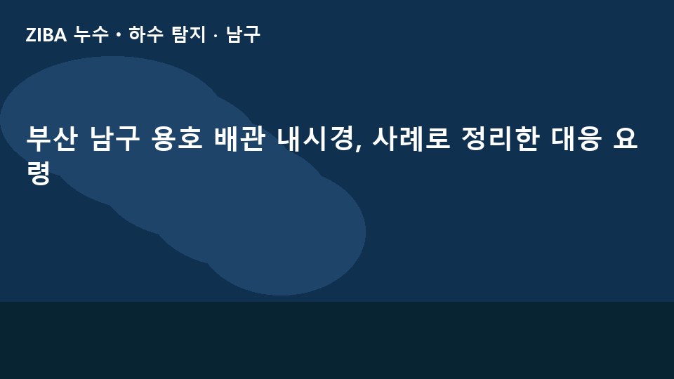 부산 남구 용호 배관 내시경, 사례로 정리한 대응 요령